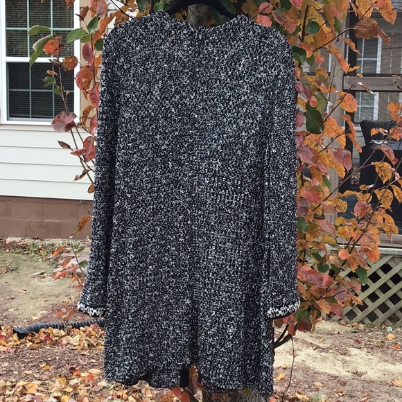 Talbot’s Black & Cream Knit Sweater Cardigan Jacket - Picture 2 of 16